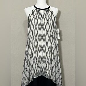 Maggy London Black and White Halter High Low Dress NWT Size 6